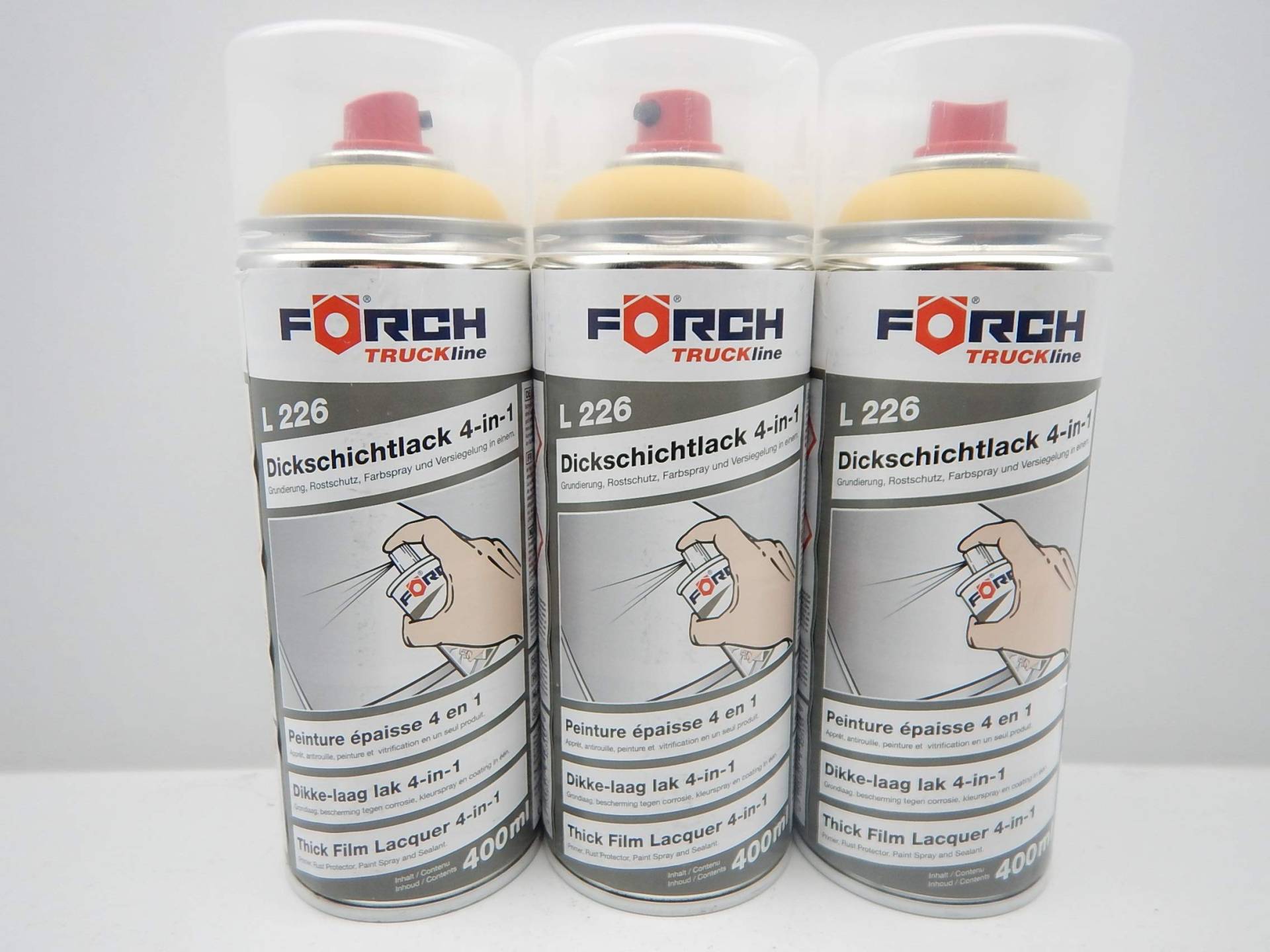 FORCH 4 in 1 New Holland GELB LANDMASCHINE DICKSCHICHTLACK Lack Spray SPRAYDOSE 400ML (3) von FORCH