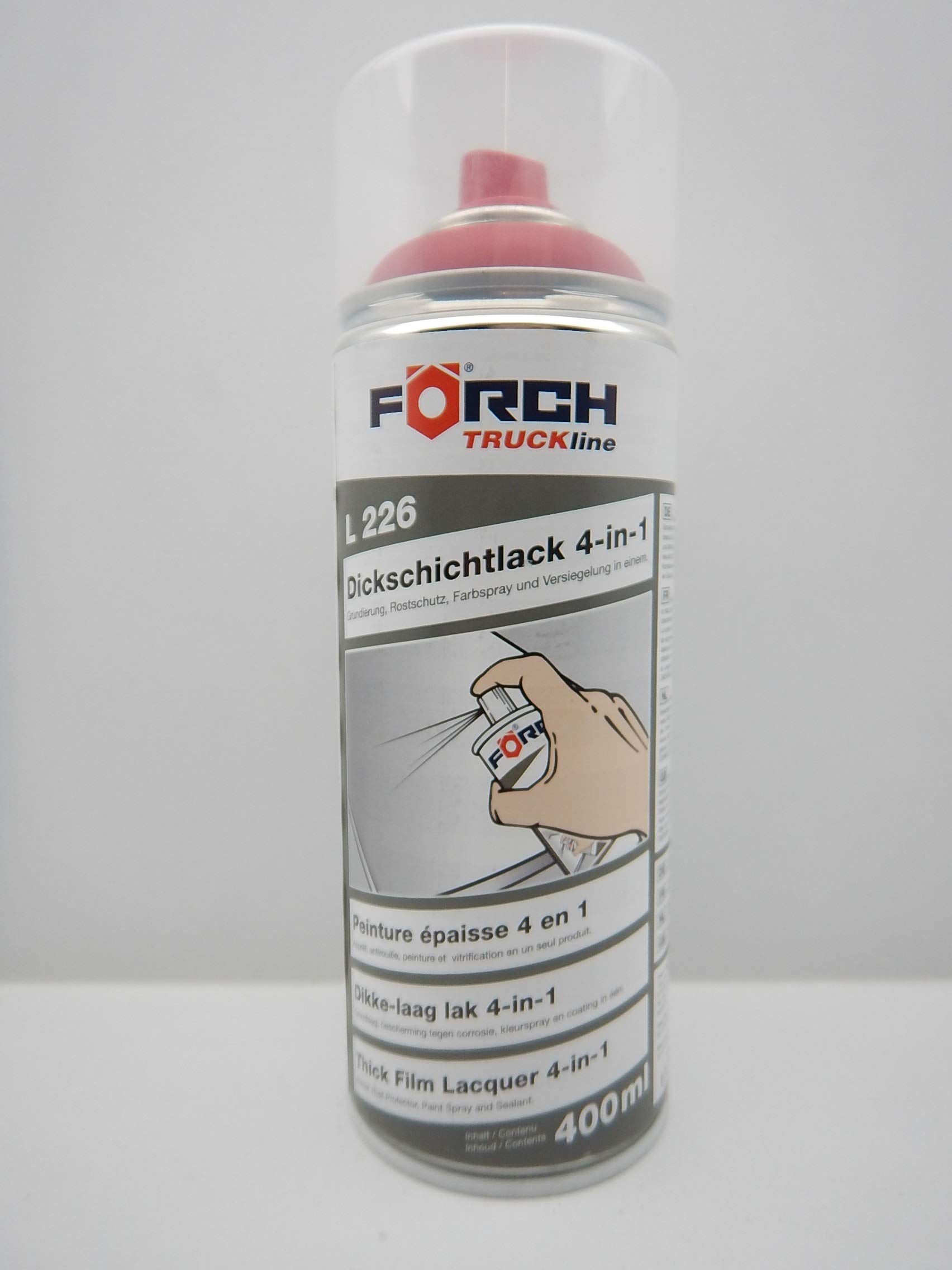 Förch 4 in 1 RAL 3002 Man Karminrot ROT DICKSCHICHTLACK Lack Spray SPRAYDOSE 400ML (1) von Förch