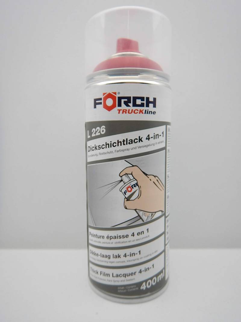 FORCH 4 in 1 RAL 3002 Man Karminrot ROT DICKSCHICHTLACK Lack Spray SPRAYDOSE 400ML (1) von FORCH
