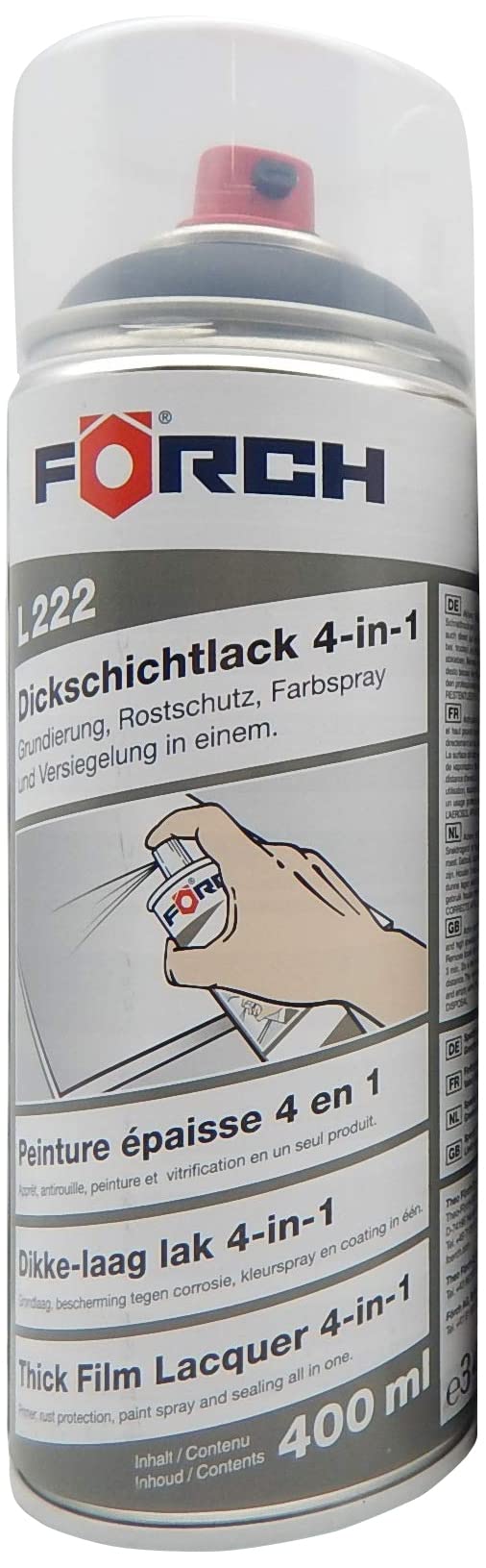 FORCH 4 in 1 RAL 5004 Schwarzblau BLAU SCHWARZ DICKSCHICHTLACK Lack Spray SPRAYDOSE (3) von FORCH