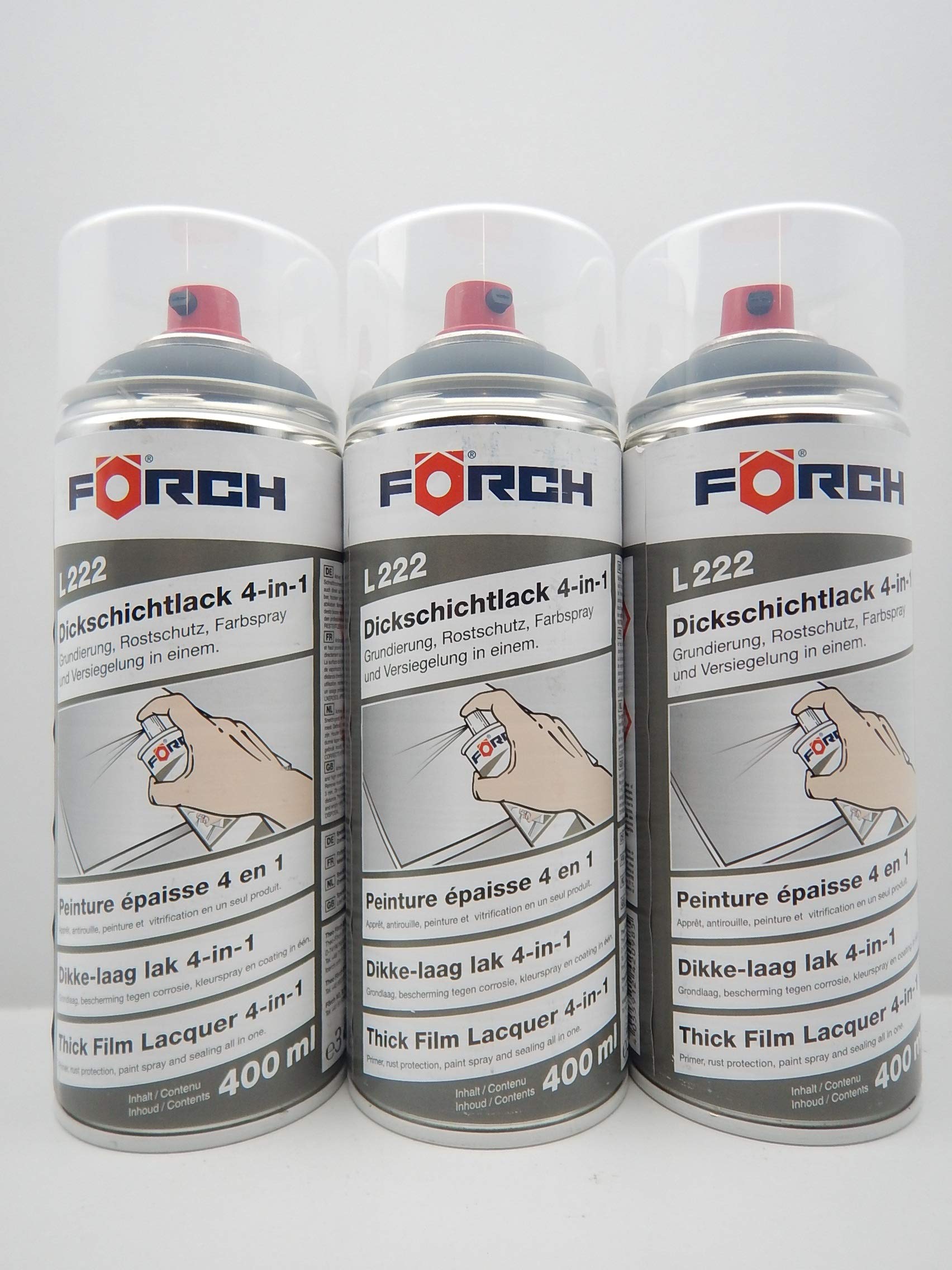FORCH 4 in 1 RAL 7016 ANTHRAZITGRAU GRAU DICKSCHICHTLACK Lack Spray SPRAYDOSE 400ML (3) von FORCH