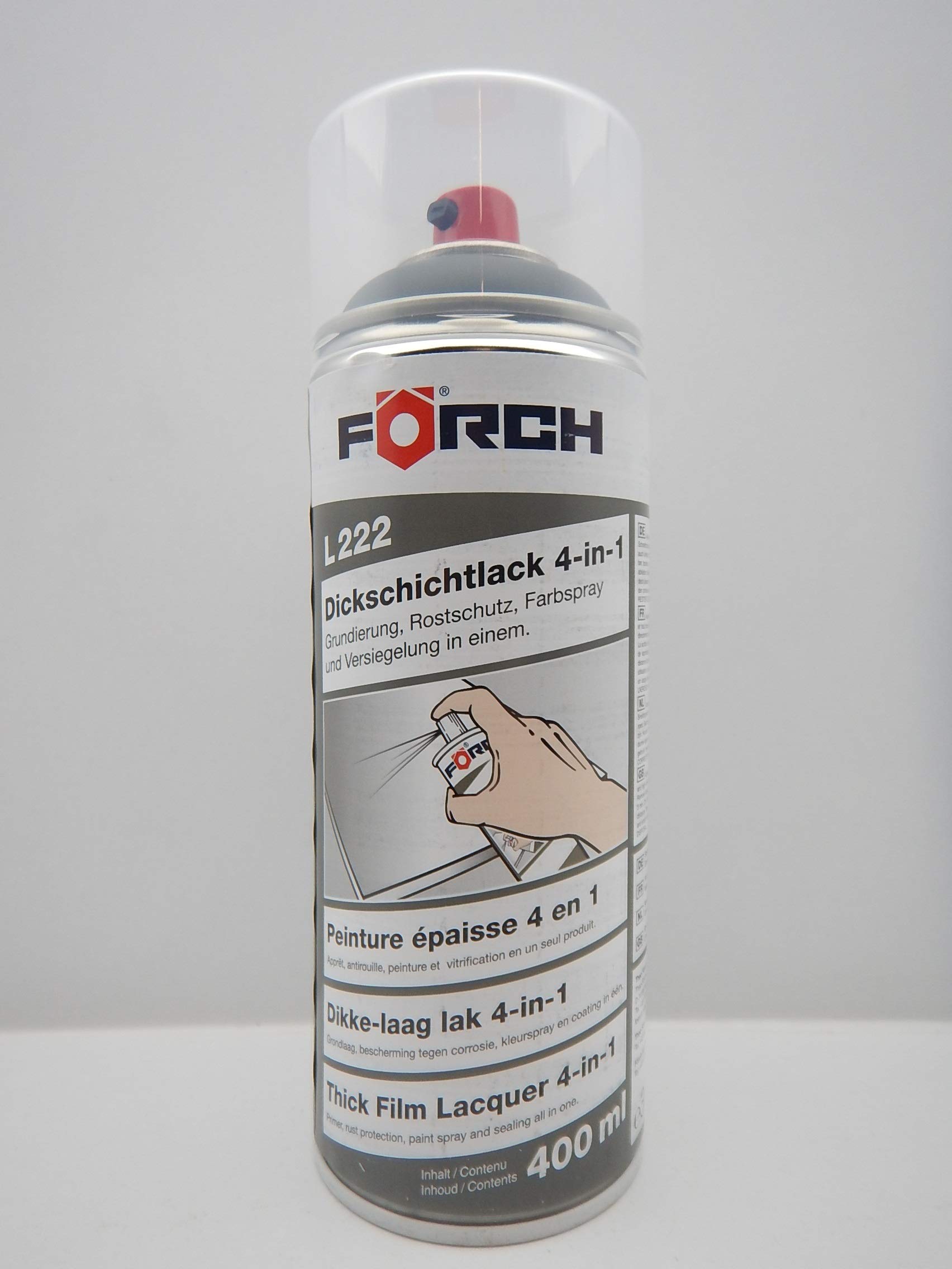 Förch 4 in 1 RAL 7043 VERKEHRSGRAU B GRAU DICKSCHICHTLACK Lack Spray SPRAYDOSE 400ML (1) von Förch