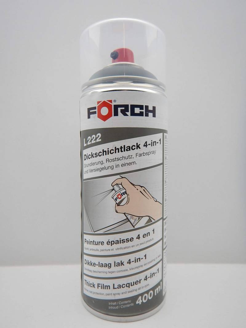 FORCH 4 in 1 RAL 7043 VERKEHRSGRAU B GRAU DICKSCHICHTLACK Lack Spray SPRAYDOSE 400ML (1) von FORCH