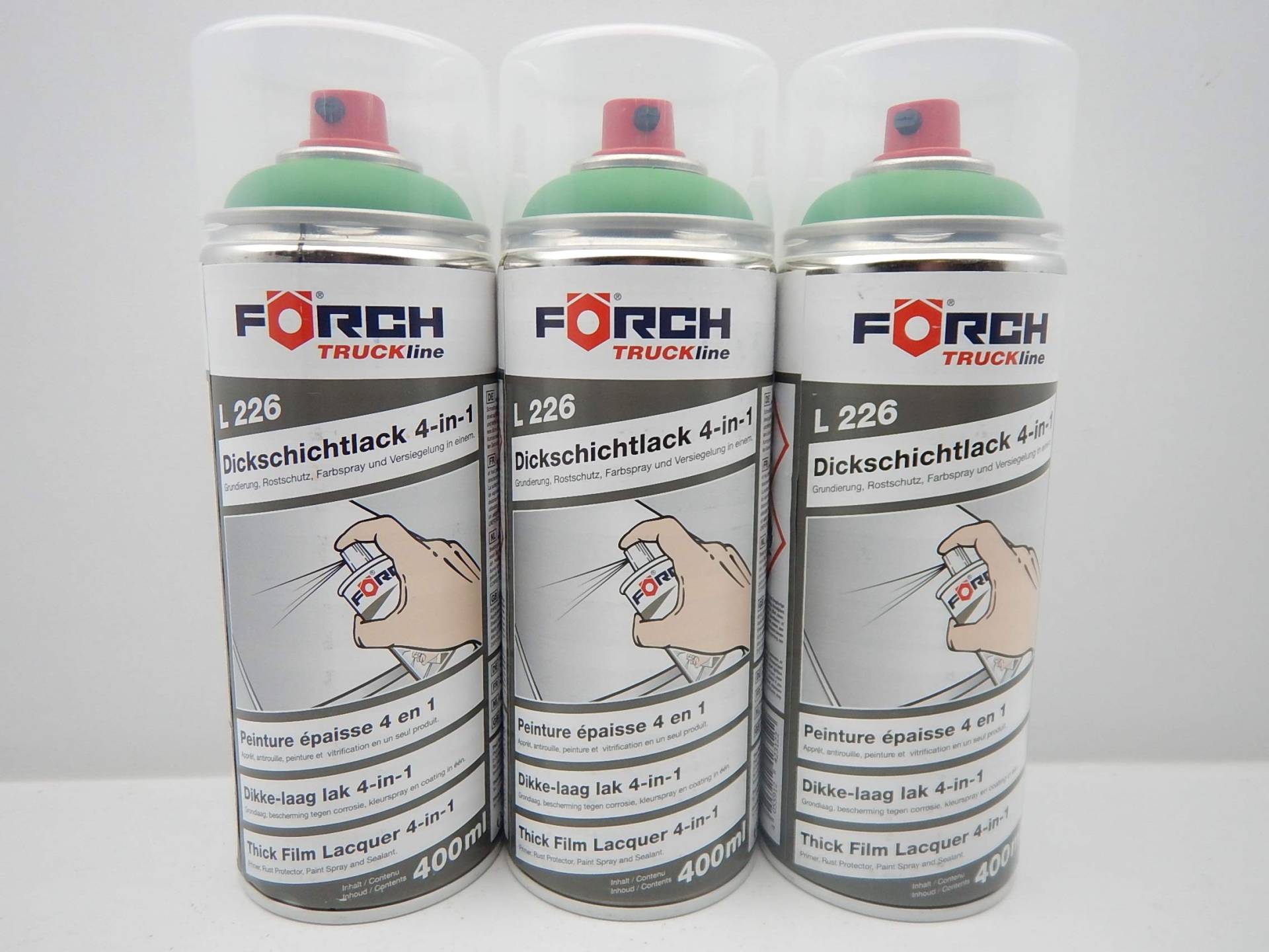 FORCH 4 in 1 Traktor GRÜN LANDMASCHINE DICKSCHICHTLACK Lack Spray SPRAYDOSE 400ML (3) von FORCH