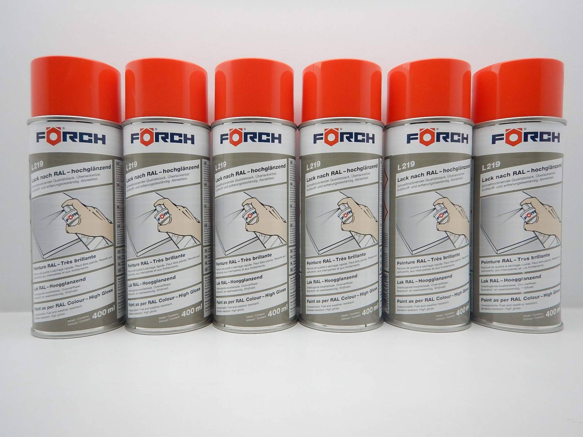 FORCH BLUTORANGE ORANGE 2002 Lack LACKSPRAY Spray SPRAYDOSE 400ML (6) von FORCH