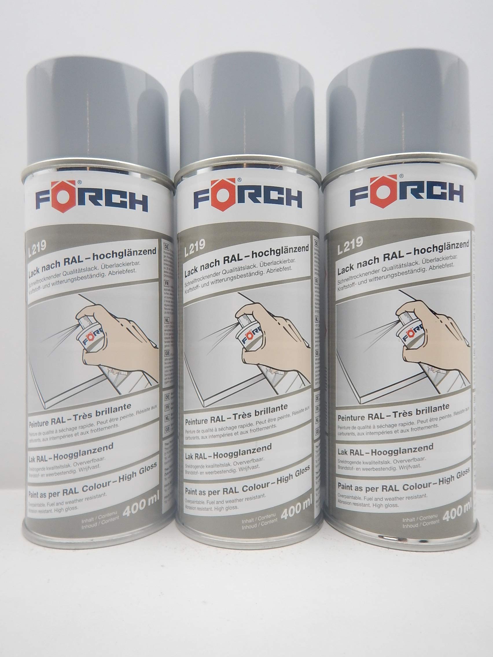 FORCH FENSTERGRAU GRAU RAL 7040 Lack LACKSPRAY Spray SPRAYDOSE 400ML (3) von FORCH