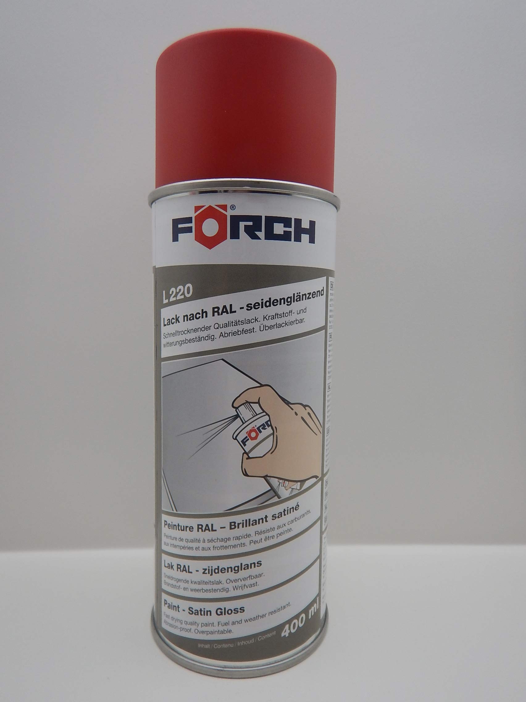 FEUERROT ROT RAL 3000 Lack LACKSPRAY Spray SPRAYDOSE SEIDENGLÄNZEND 400ML (1) von FORCH