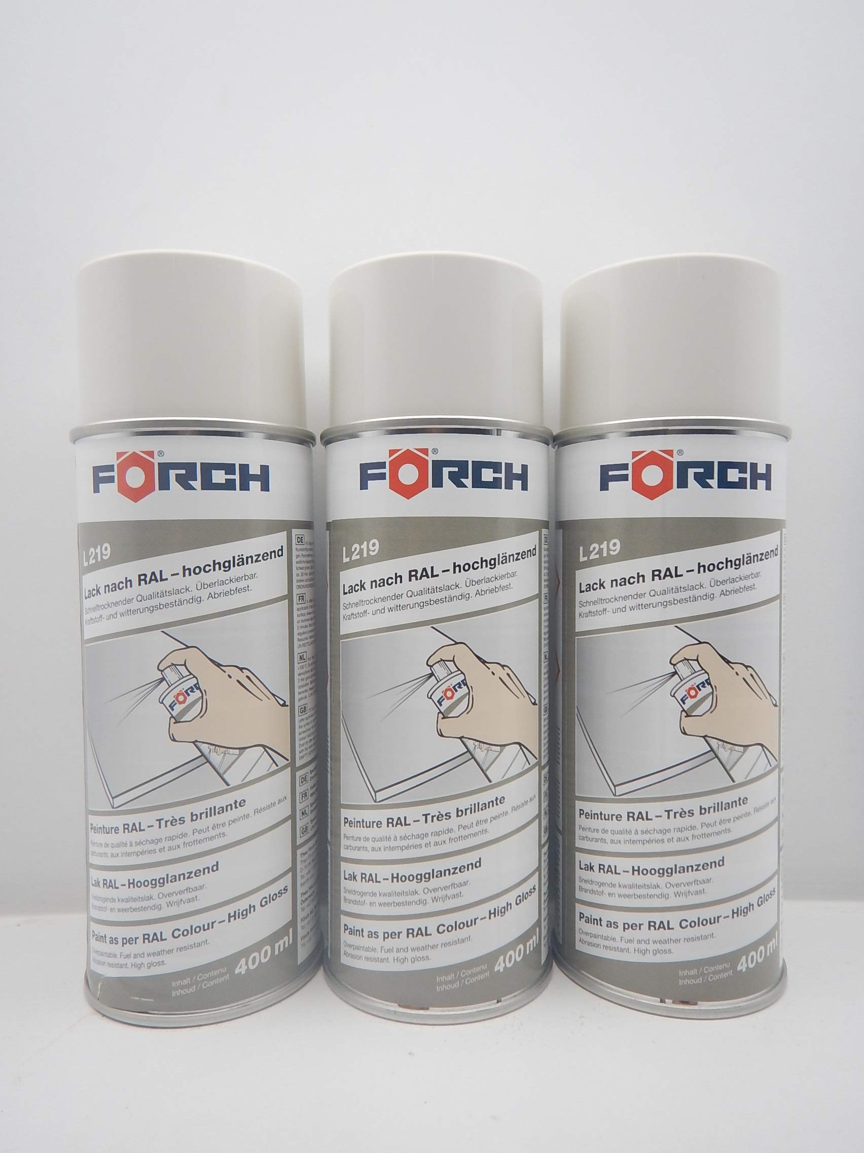 FORCH GRAUWEISS Weiss GRAU RAL 9002 Lack LACKSPRAY Spray SPRAYDOSE 400ML (3) von FORCH