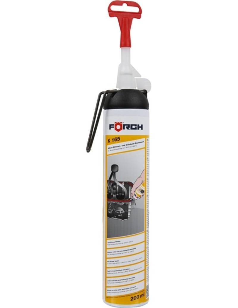 Förch K165 Silikon Motoren- und Gehäusedichtmasse 200ml rot, Spezial Silikon hitzefest bis 270 Grad Celsius (1 x 200 ml) von FORCH