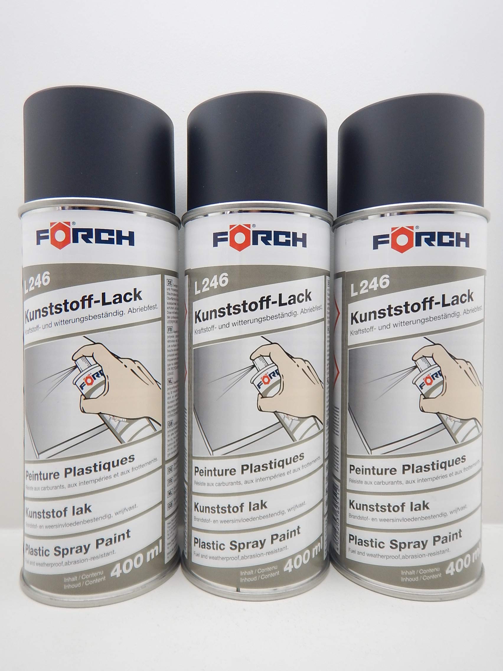 FORCH Kunststoff Lack L246 Spray SPRAYDOSE KUNSTSTOFFLACK ANTHRAZIT 400ml (3) von FORCH