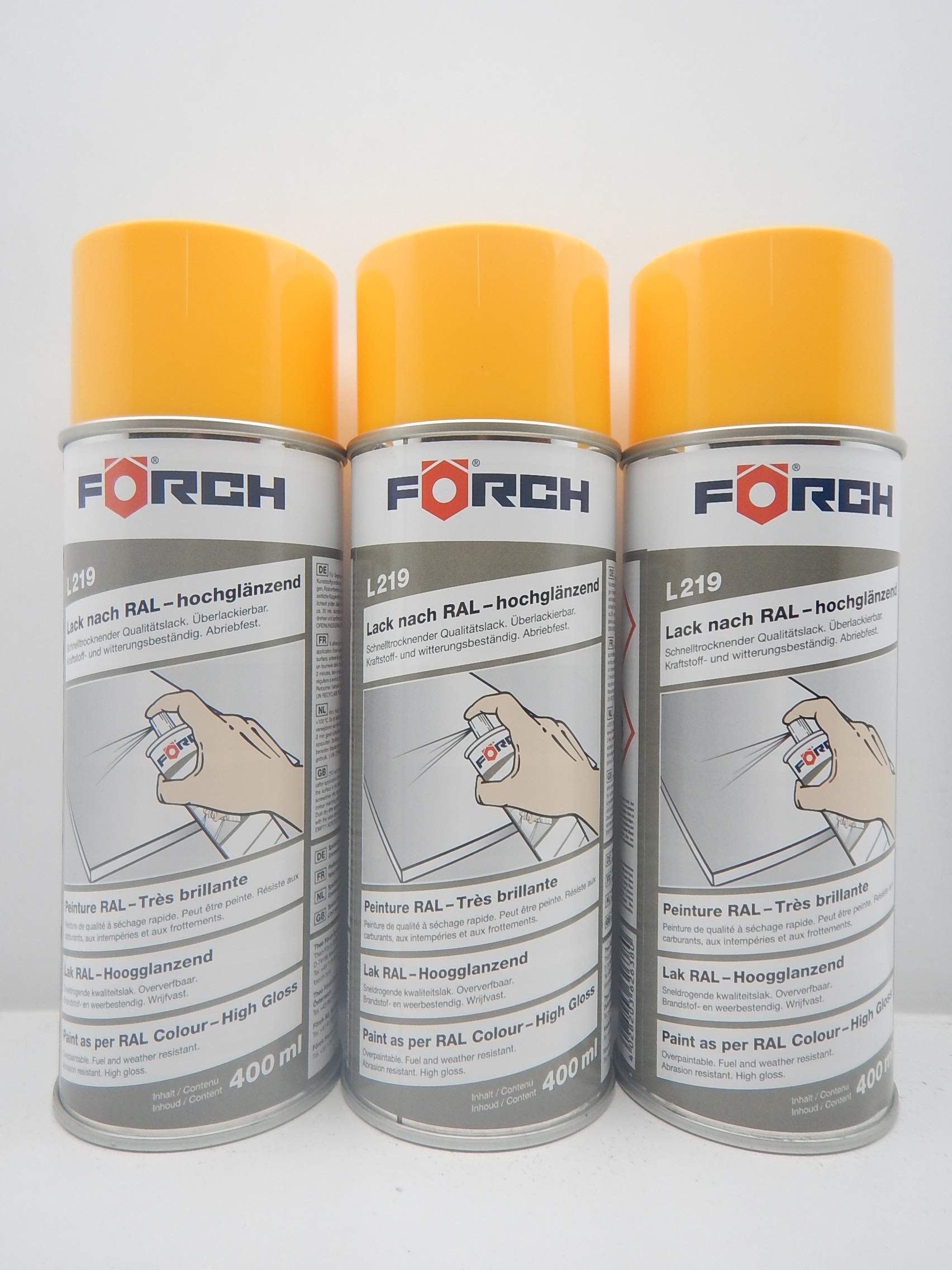 FORCH MAISGELB GELB RAL 1006 Lack LACKSPRAY Spray SPRAYDOSE 400ML (3) von FORCH