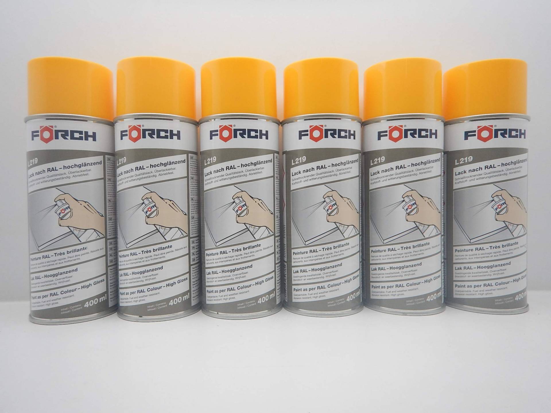 FORCH MAISGELB GELB RAL 1006 Lack LACKSPRAY Spray SPRAYDOSE 400ML (6) von FORCH