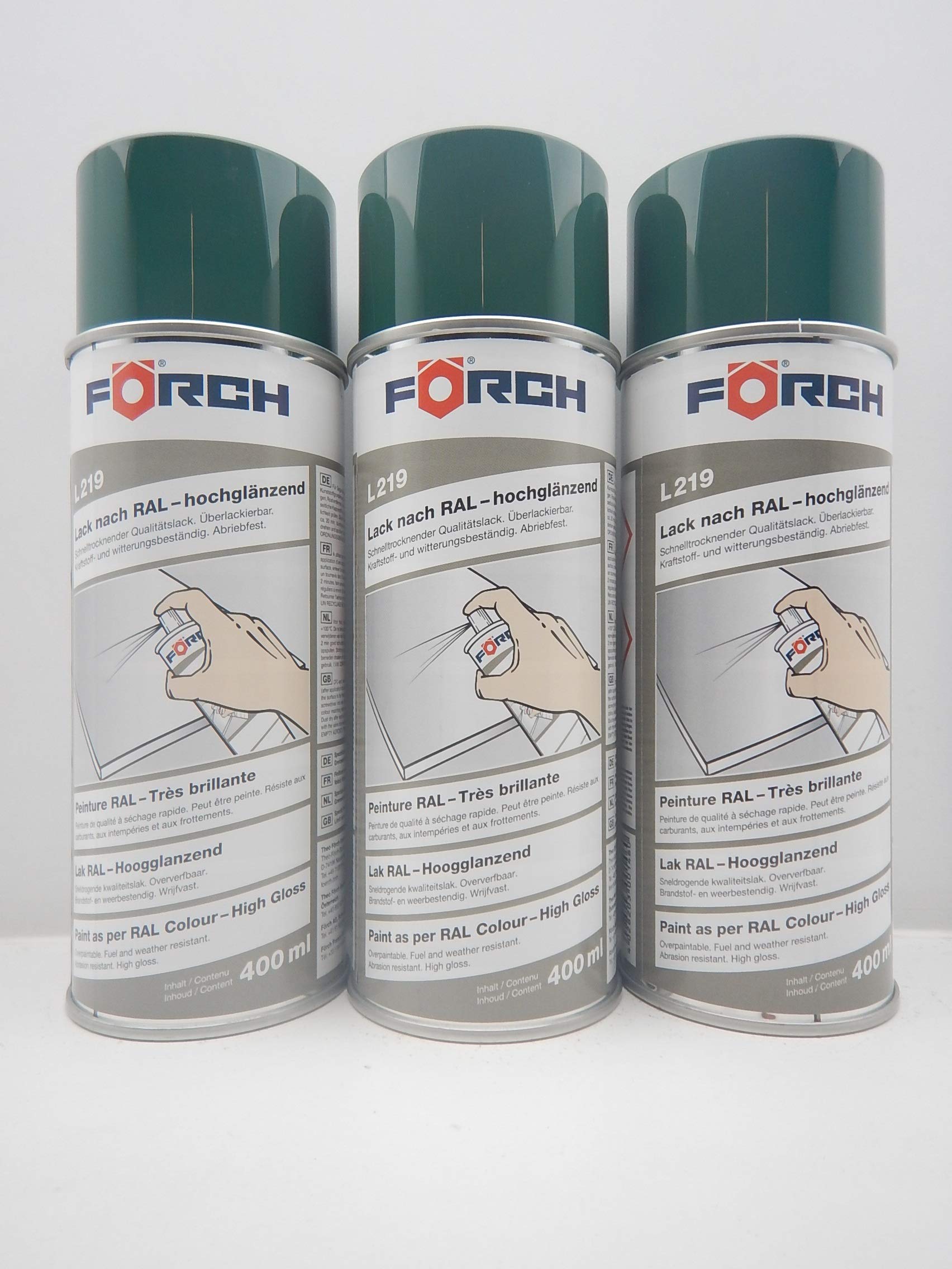 FORCH MOOSGRÜN GRÜN RAL 6005 Lack LACKSPRAY Spray SPRAYDOSE 400ML (3) von FORCH