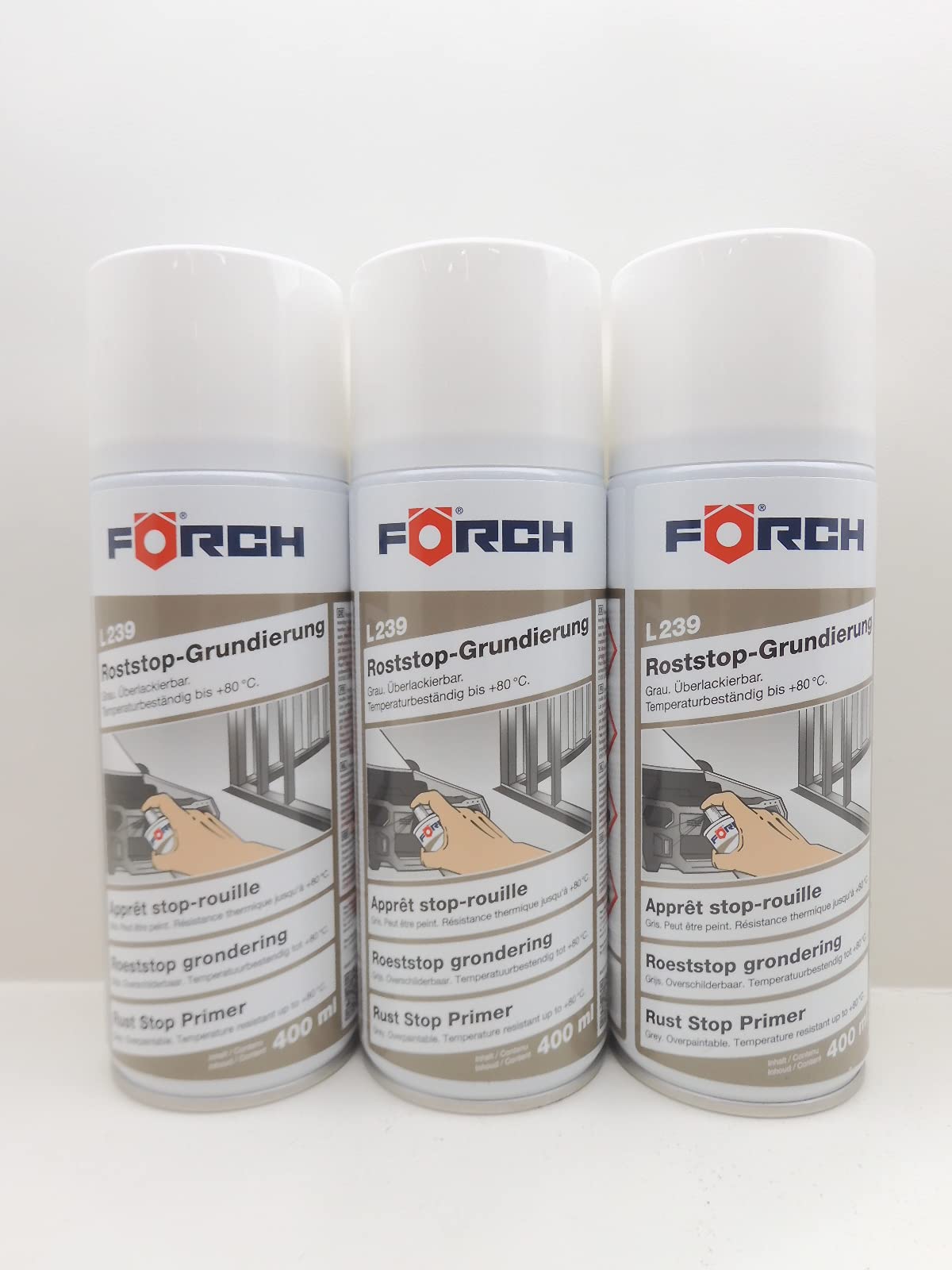 FORCH ROSTSTOP ROST GRUNDIERUNG Anti ROST L239 Spray 400ML GRAU (3) von FORCH