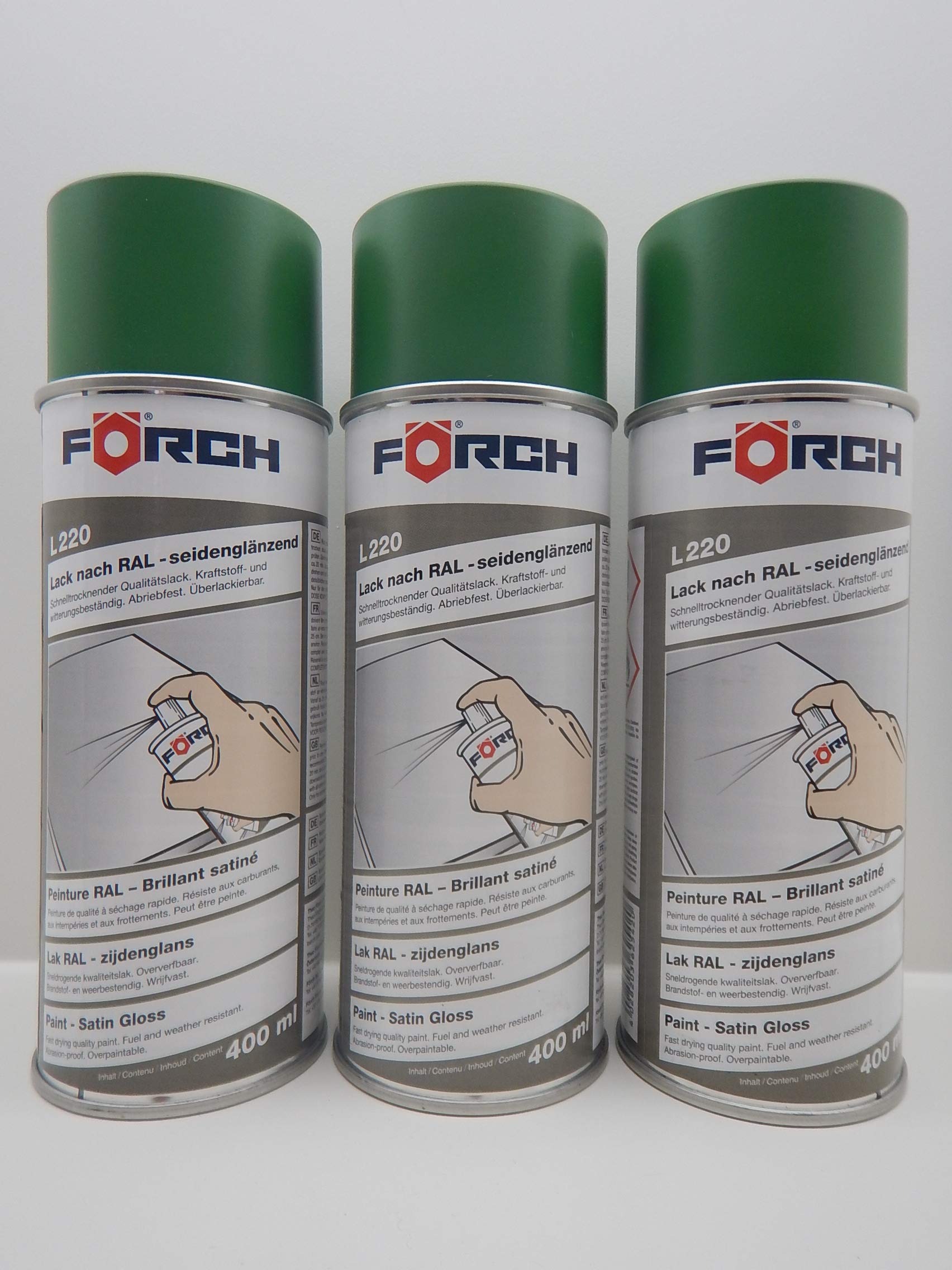 FORCH SMARAGDGRÜN GRÜN RAL 6001 Lack LACKSPRAY Spray SPRAYDOSE SEIDENGLÄNZEND (3) von FORCH