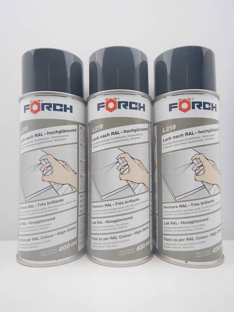 FORCH Schwarzgrau GRAU SCHWARZ RAL 7021 Lack LACKSPRAY Spray SPRAYDOSE 400ML (3) von FORCH