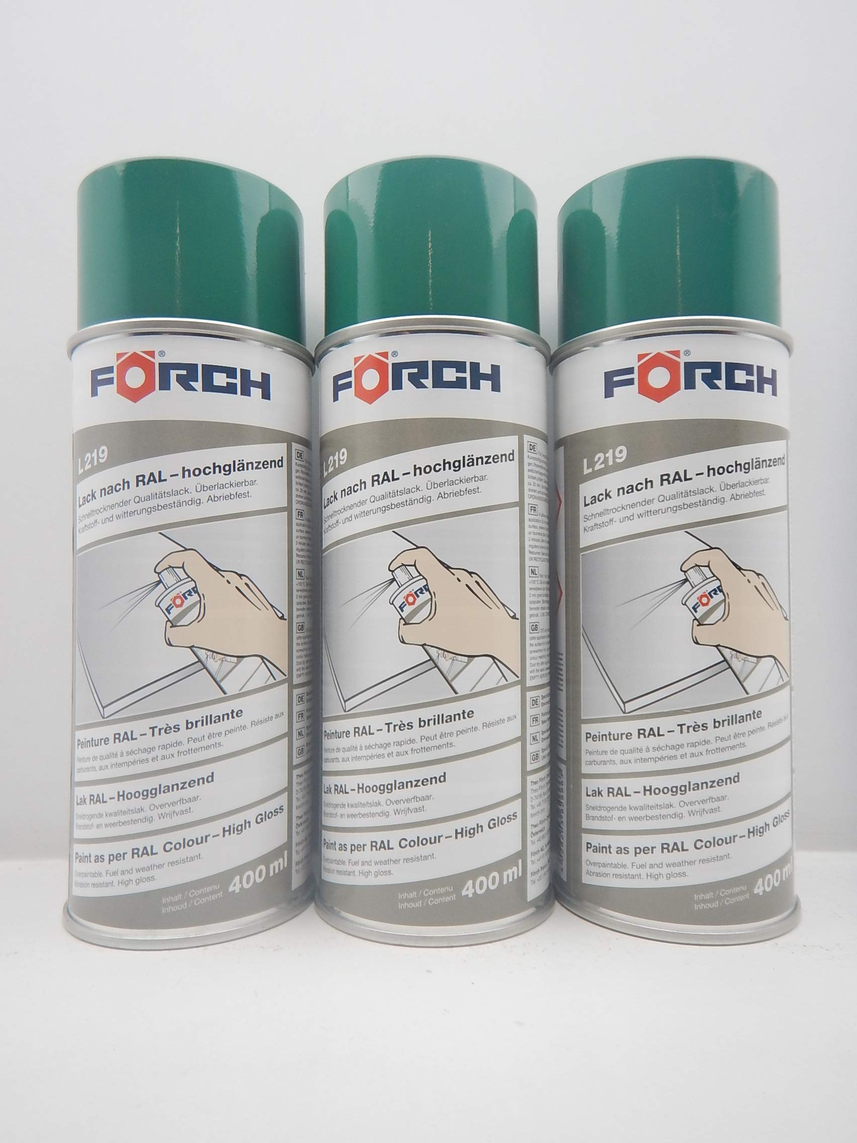 FORCH TÜRKISGRÜN GRÜN TÜRKIS RAL 6016 Lack LACKSPRAY Spray SPRAYDOSE 400ML (3) von FORCH