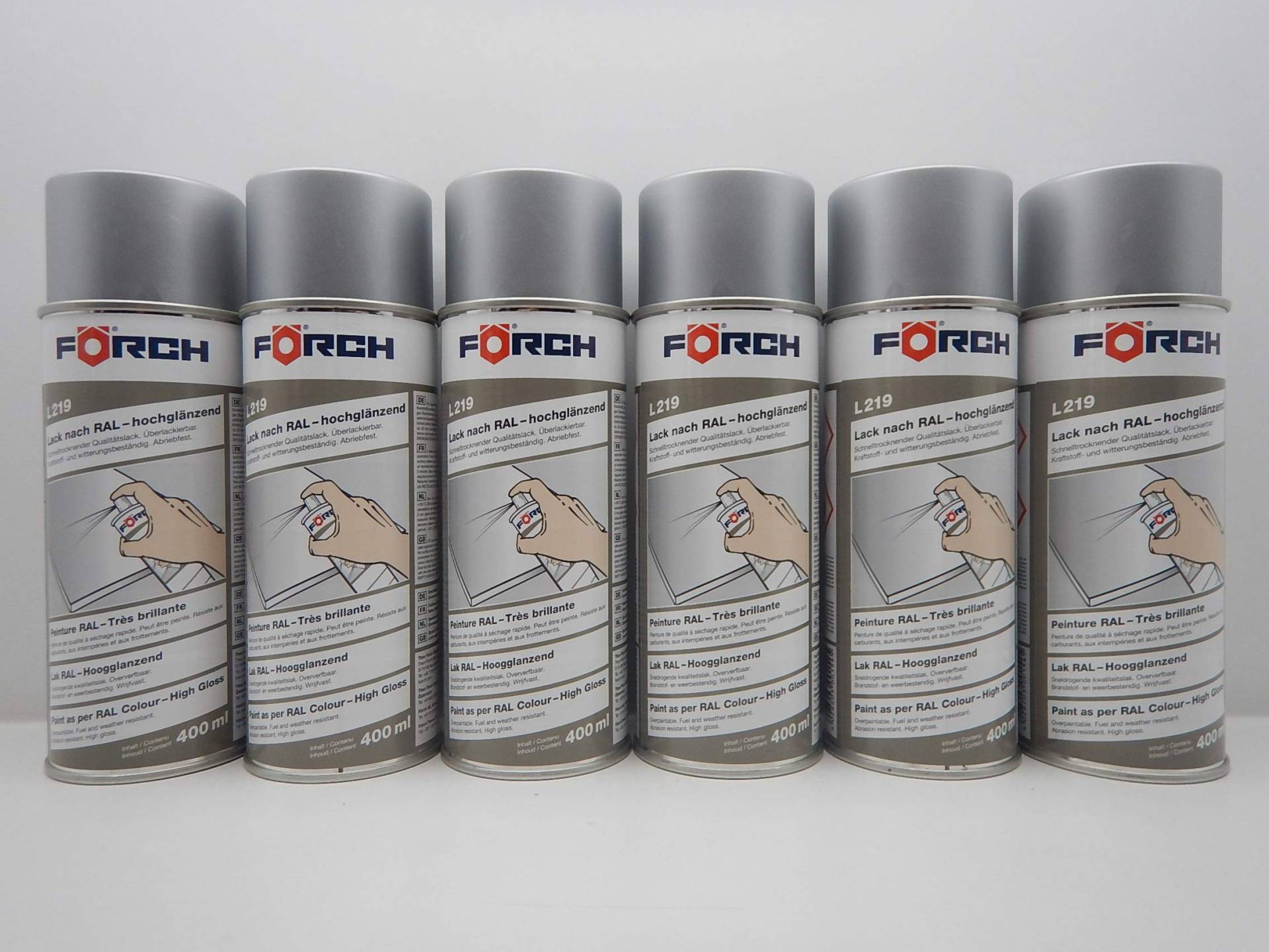 FORCH WEIßALUMINIUM RAL 9006 Lack DOSE LACKSPRAY Spray SPRAYDOSE 400ML (6) von FORCH