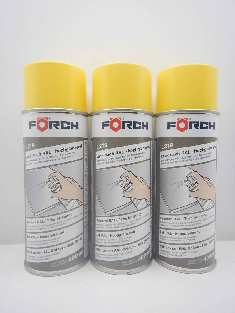 FORCH ZINKGELB GELB RAL 1018 Lack LACKSPRAY Spray SPRAYDOSE 400ML (3) von FORCH