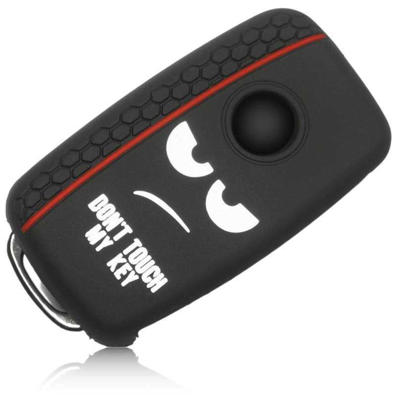 FOAMO Autoschlüssel Hülle Kompatibel mit VW Golf 6, SEAT, Skoda Autoschlüssel Silikon-Hülle Schlüssel-Hülle Schutz-Hülle für Autoschlüssel Don't Touch My Key von FOAMO