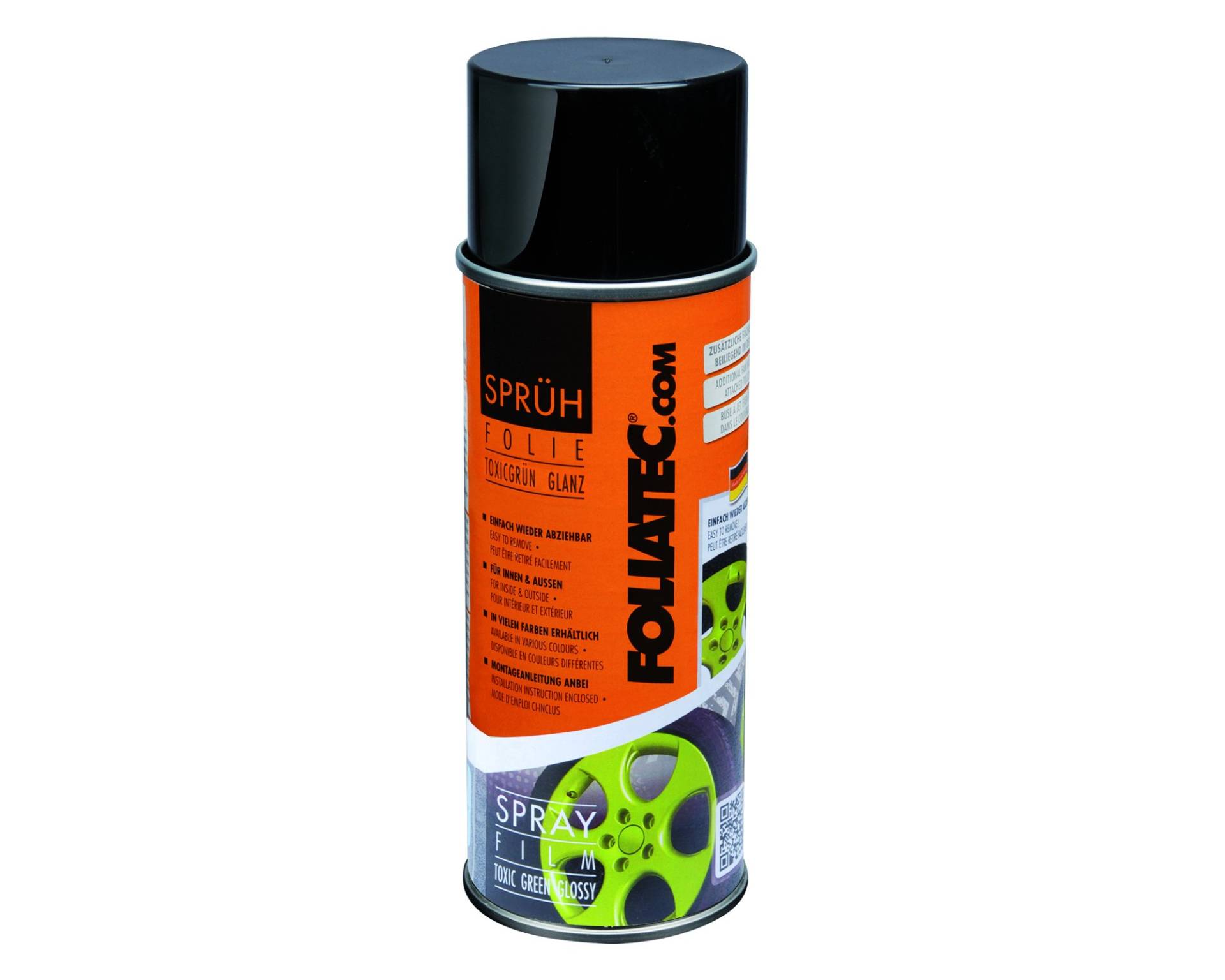 Foliatec Sprühfolie Auto Felgenfolie Sprüh Lack Spraydose Abziehbar, Gute Deckkraft, Toxicgrün Glänzend, 400 ml (1er Pack) von Foliatec