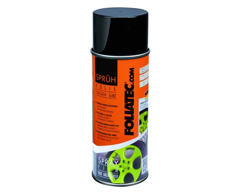 FOLIATEC Sprühfolie Auto Felgenfolie Sprüh Lack Spraydose Abziehbar, Gute Deckkraft, Toxicgrün Glänzend, 1x 400 ml von Foliatec