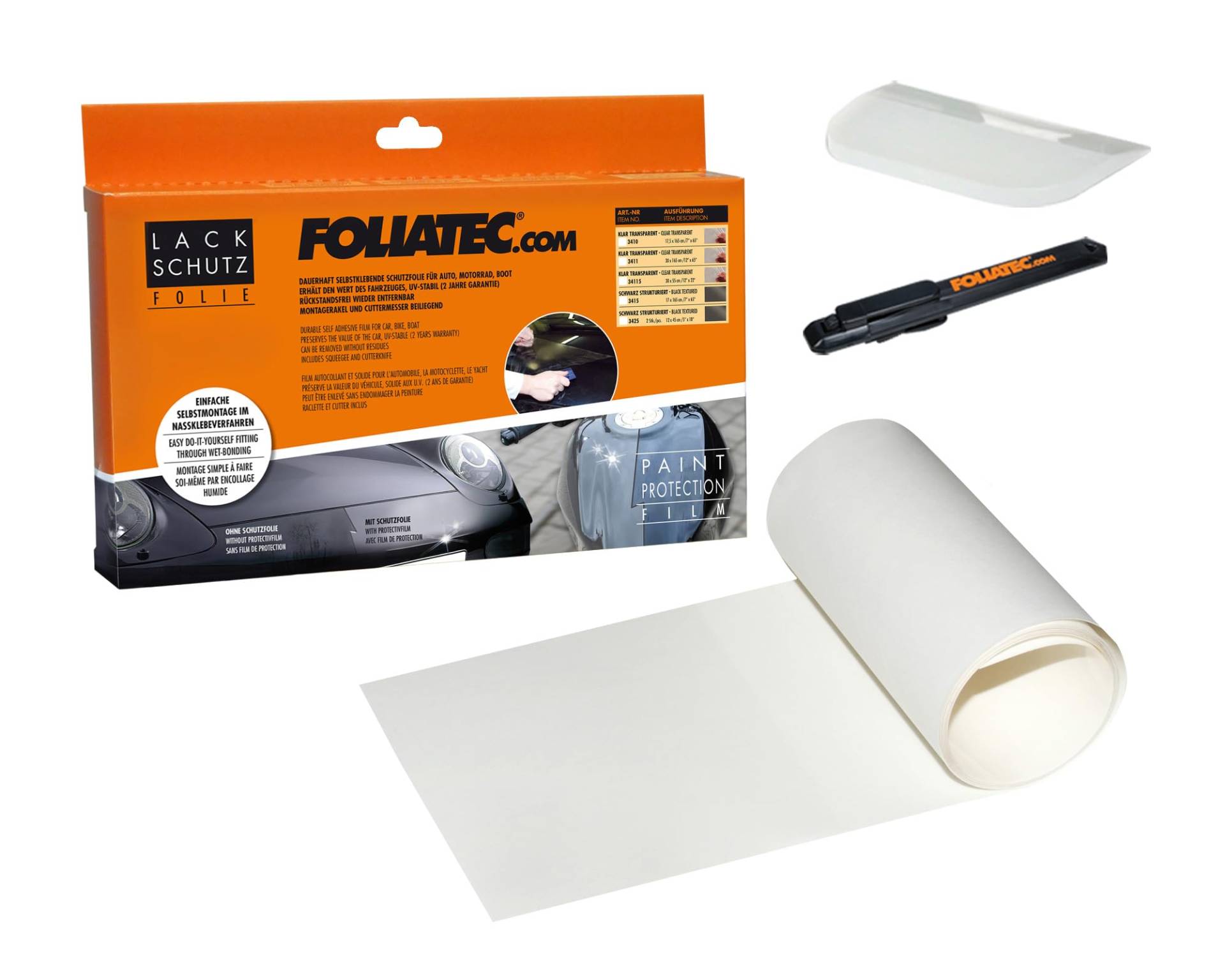 FOLIATEC LACK Schutzfolie transparent 17 x 165 cm von Foliatec