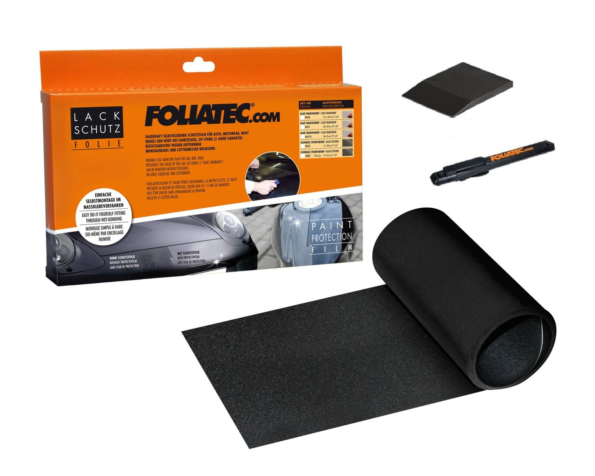 FOLIATEC Lack Schutzfolie schwarz 17 x 165 cm von Foliatec