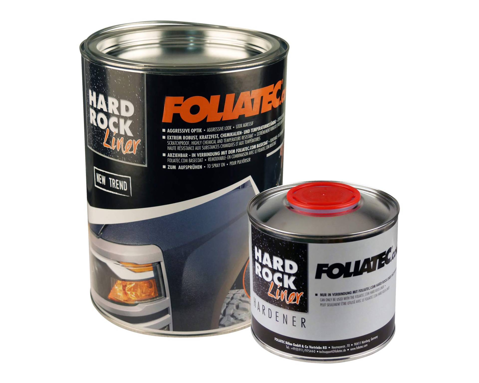 Foliatec Hard Rock Liner permanent Set, schwarz, 500 ml von Foliatec