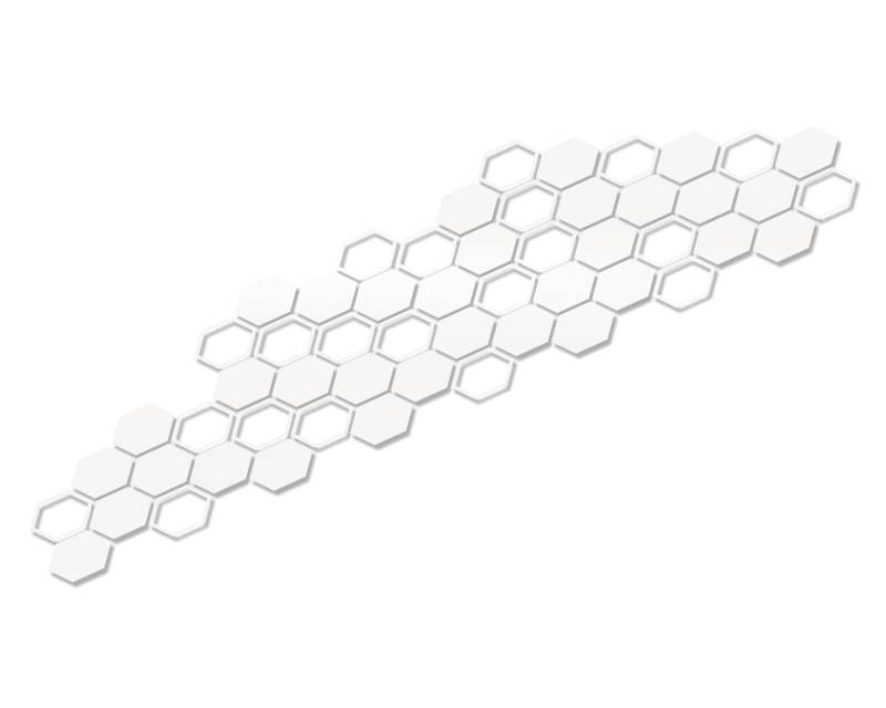 Foliatec 33961 Car Design Sticker Hexagon, 32 x 130 cm, Weiß Matt, weiß chrom matt von Foliatec