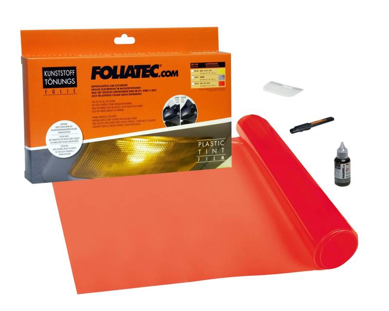 Foliatec 34132 Kunststoff Tönungsfolie Styling für den Fahrzeuginnenraum, Maße 30 x 100 cm, Rot von Foliatec