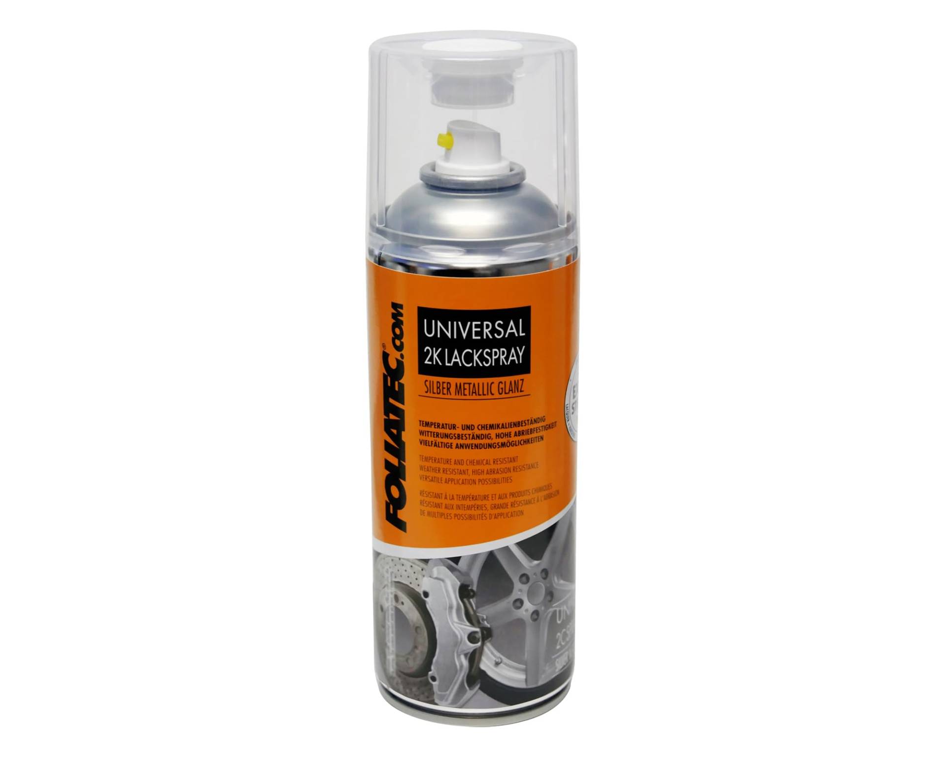 Foliatec Universal 2K Lackspray Hitzebeständig silber metallic glänzend 400 ml von Foliatec