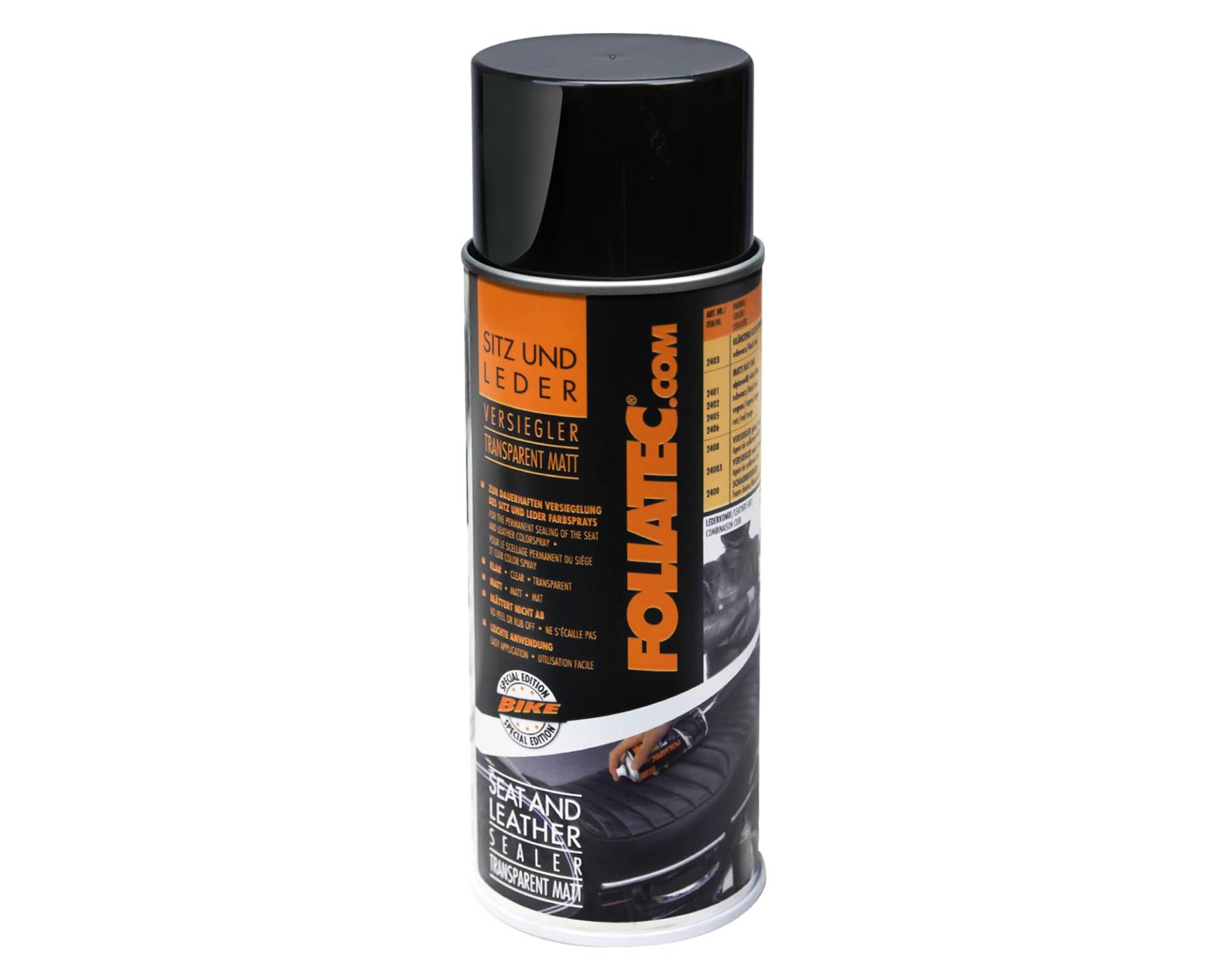 Foliatec Sitz und Leder Farbspray Versiegler Spray, Transparent Matt, 400 ml von Foliatec
