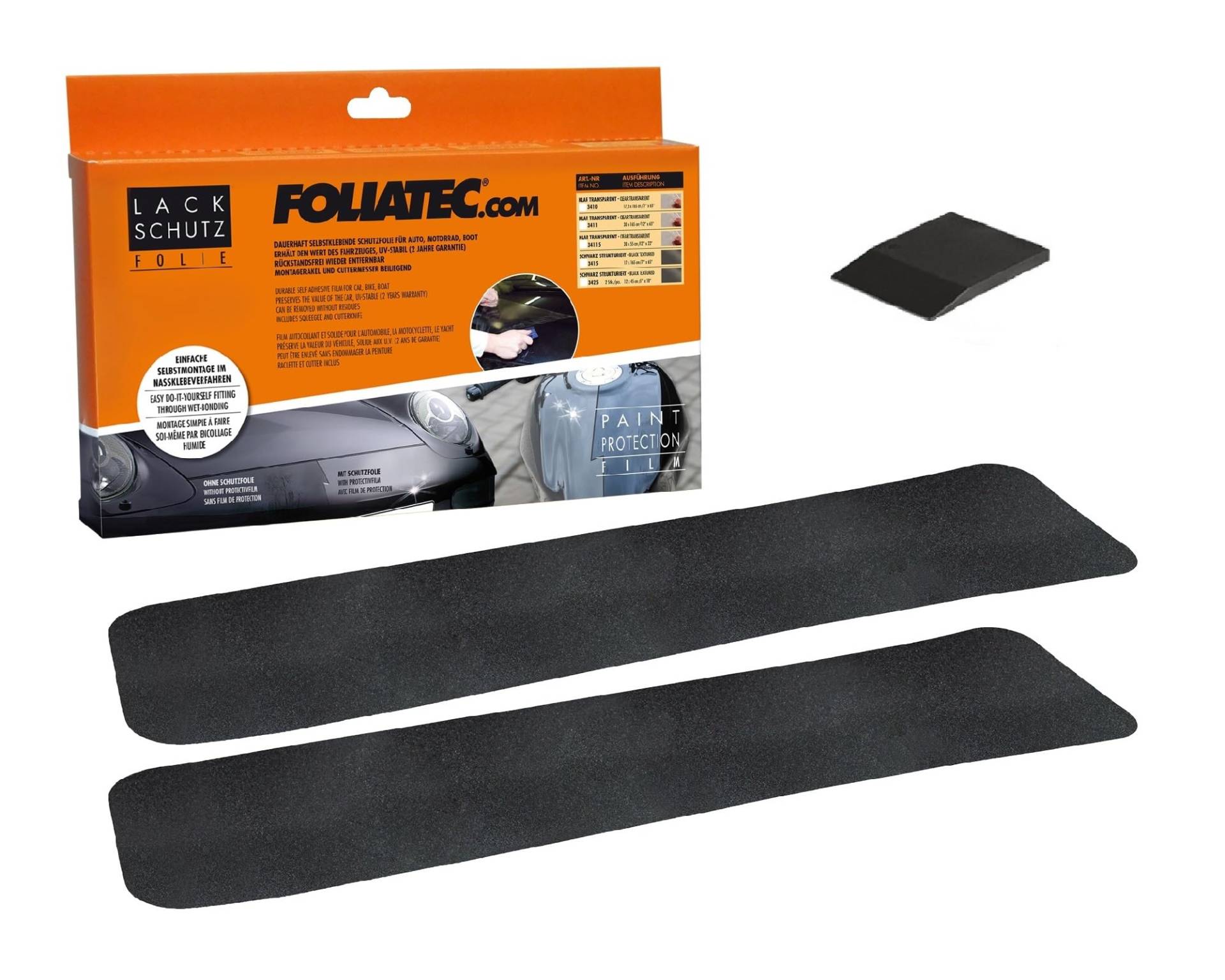 FOLIATEC LACK Schutzfolie Einstiegsbereich Schwarz 12 x 45 cm von Foliatec