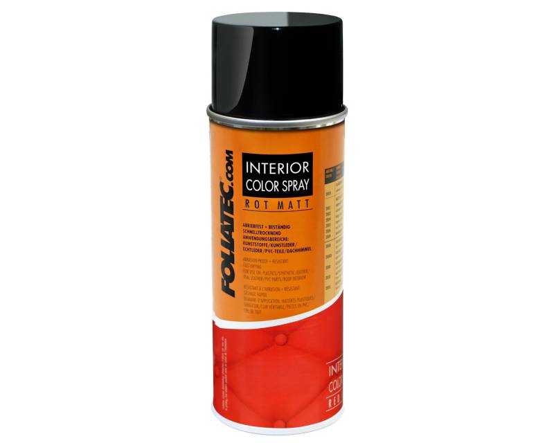 Foliatec Interior Color Spray Farbspray Schnelltrocknend Abriebfest für Kunststoffe Leder Rot Matt 400 ml von Foliatec