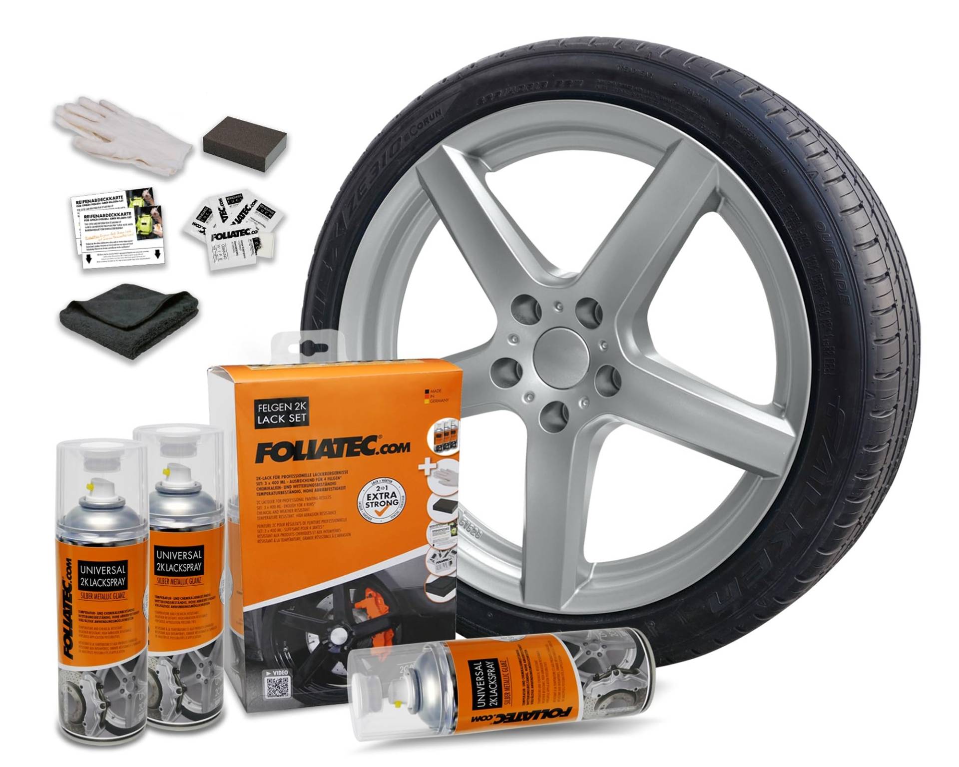Foliatec Felgen 2K Lack Set, Silber Metallic Glänzend Foliatec Felgen 2K Lack Set, Silber Metallic Glänzend von Foliatec