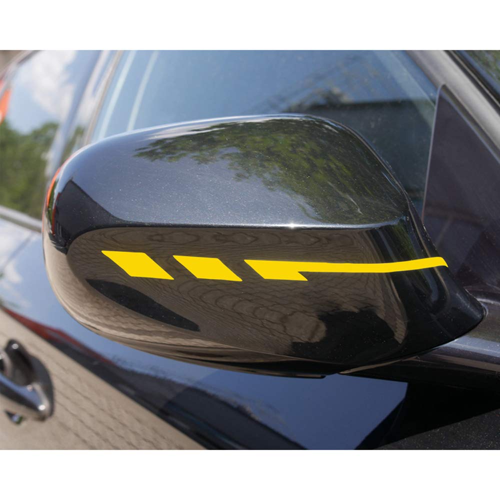 FOLIATEC PIN Striping Mirror Cap, Auto Zierstreifen für Außenspiegel, Gelb von Foliatec