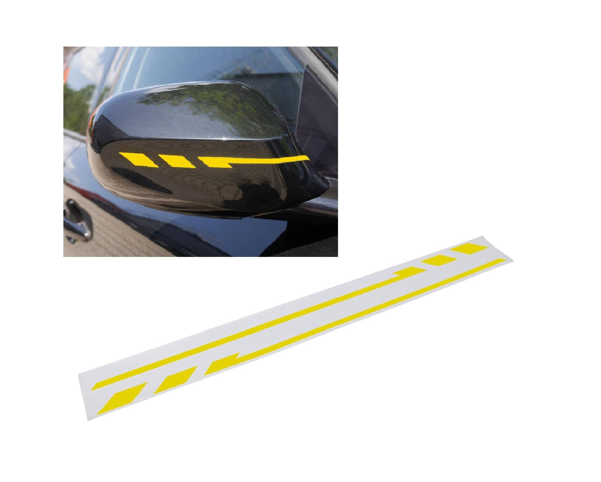 FOLIATEC PIN Striping Mirror Cap, Auto Zierstreifen für Außenspiegel, Gelb von Foliatec