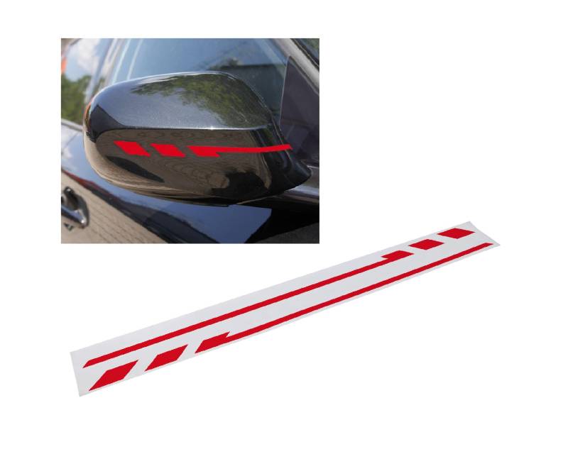 Foliatec PIN Striping Mirror Cap, Auto Zierstreifen für Außenspiegel, Selbstklebend, Waschstraßenfest, Rot, 2 Stück von Foliatec