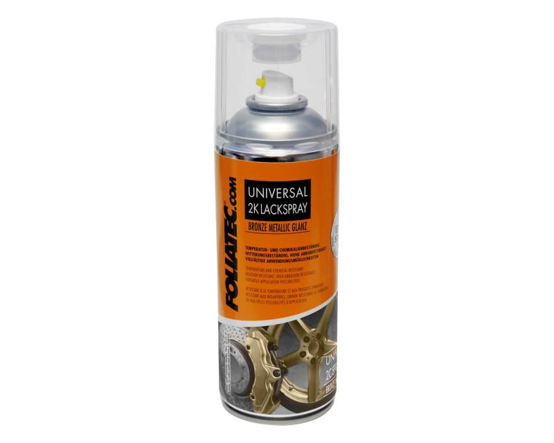 Foliatec Universal 2K Lackspray für 4 Bremssättel,Bremssattel Lack Spray,Hitzebeständig,Bronze Metallic Glänzend,400 ml von Foliatec