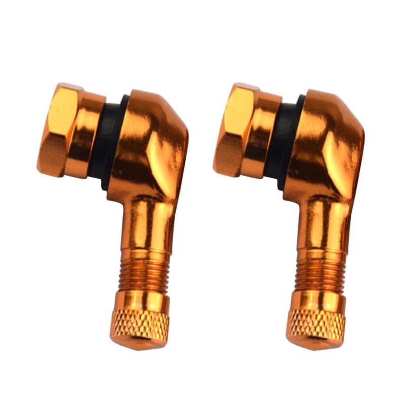 Folpus 2PCS 90 Grad CNC Motorradventilreifen 10 Mm Randrad, Orange von Folpus