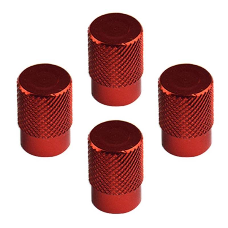 Folpus 4X Aluminiumlegierung Radventilabdeckung Und Kappenadapter, rot von Folpus