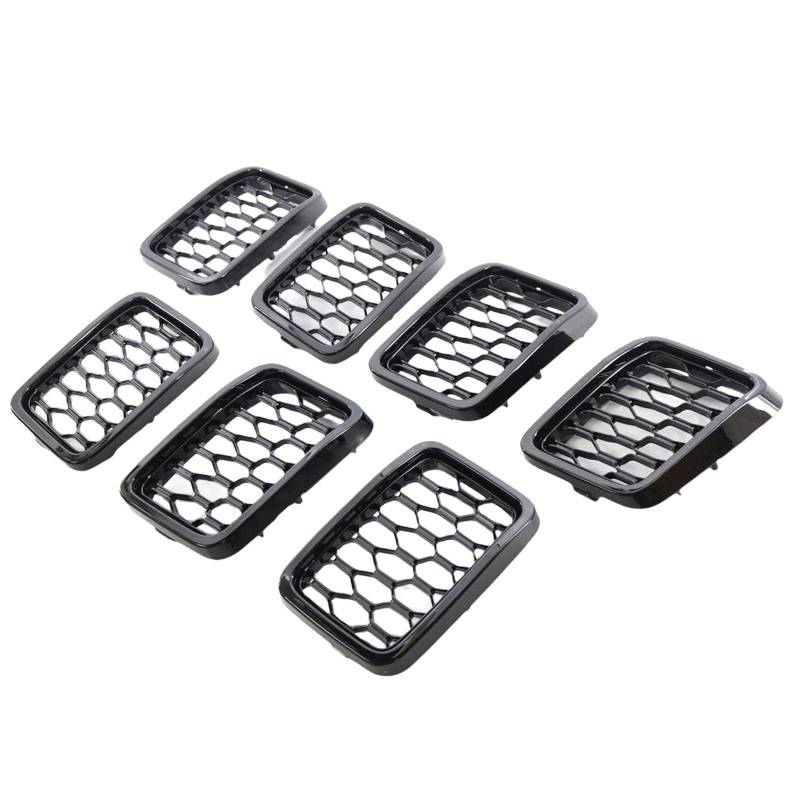 Folpus 7pcs 68317863aa Mesh Insert Kühlergrill, Schwarz glänzend von Folpus