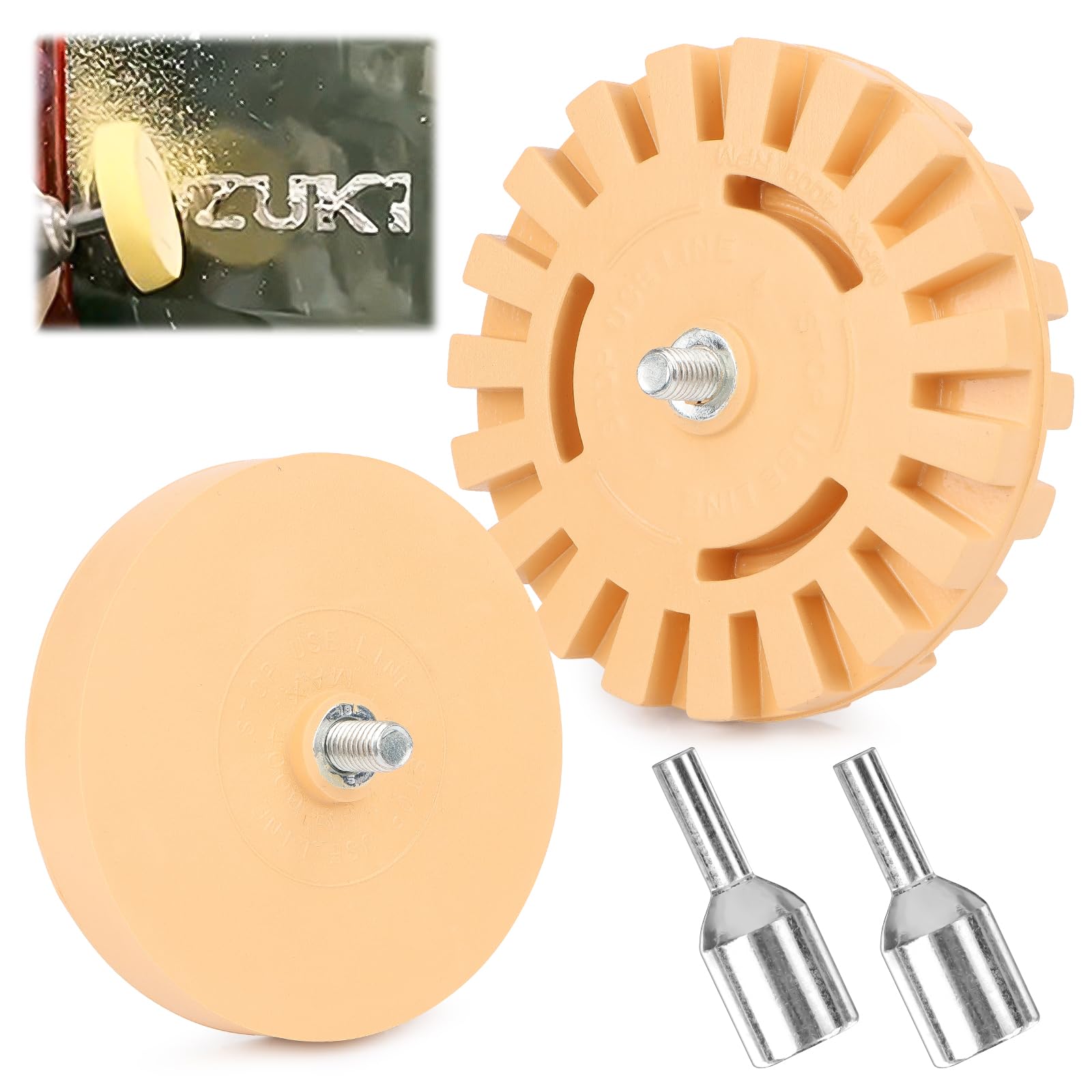 2 Stücke Folienradierer Aufkleber Radierer mit Adapter, Radierscheibe Radiergummi zum Entfernen von Folien und Kleberesten am Fahrzeug, Auto oder Motorrad 2 Stücke Folienradierer Aufkleber Radierer mit Adapter, Radierscheibe Radiergummi zum Entfernen von Folien und Kleberesten am Fahrzeug, Auto oder Motorrad von Fonyet