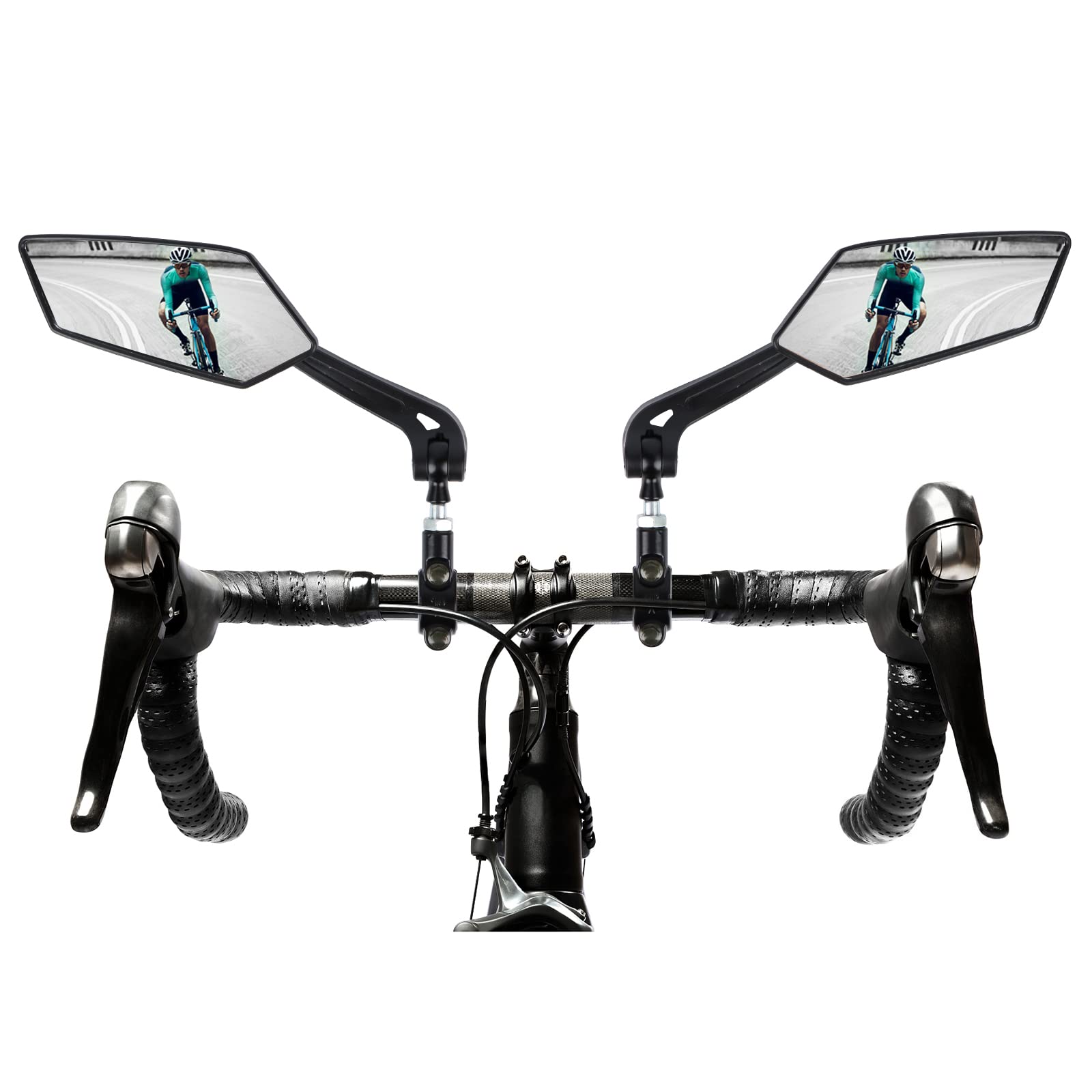 Fahrradspiegel 1 Paar HD Fahrrad Rückspiegel 360 Grad drehbare und einstellbare Fahrradspiegel mit Große Spiegel Universal Fahrradspiegel für e-bike, E-Scooter, Elektroroller, Mountainbike von Fonyet