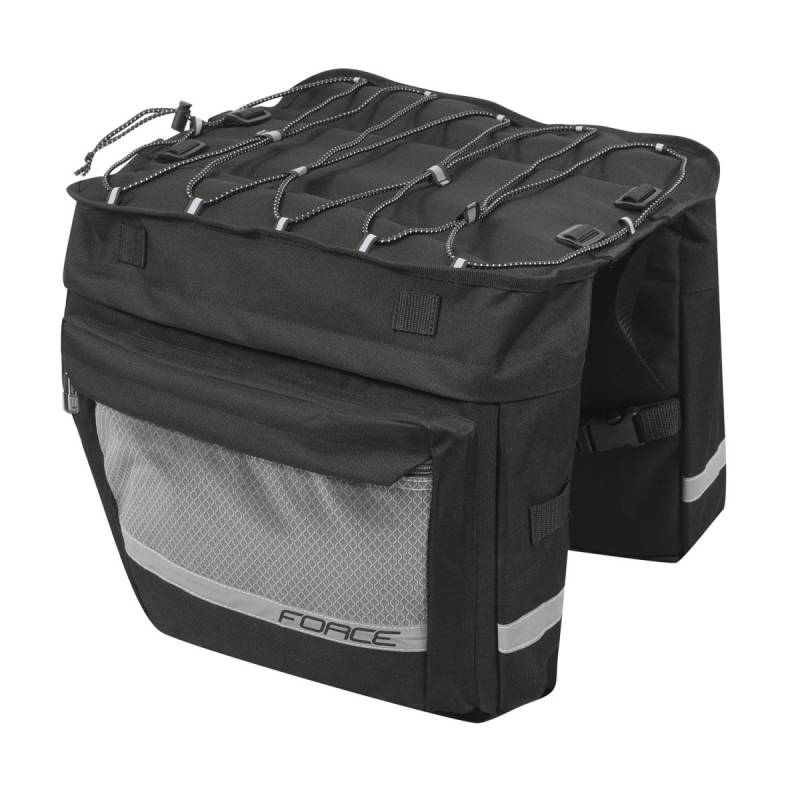 Force Doppelpacktasche Gepäckträgertasche, schwarz, 2x18 Liter von Force