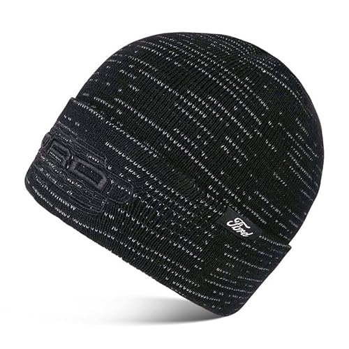 Ford Outdoor Beanie Mütze Schwarz reflektierend von Ford