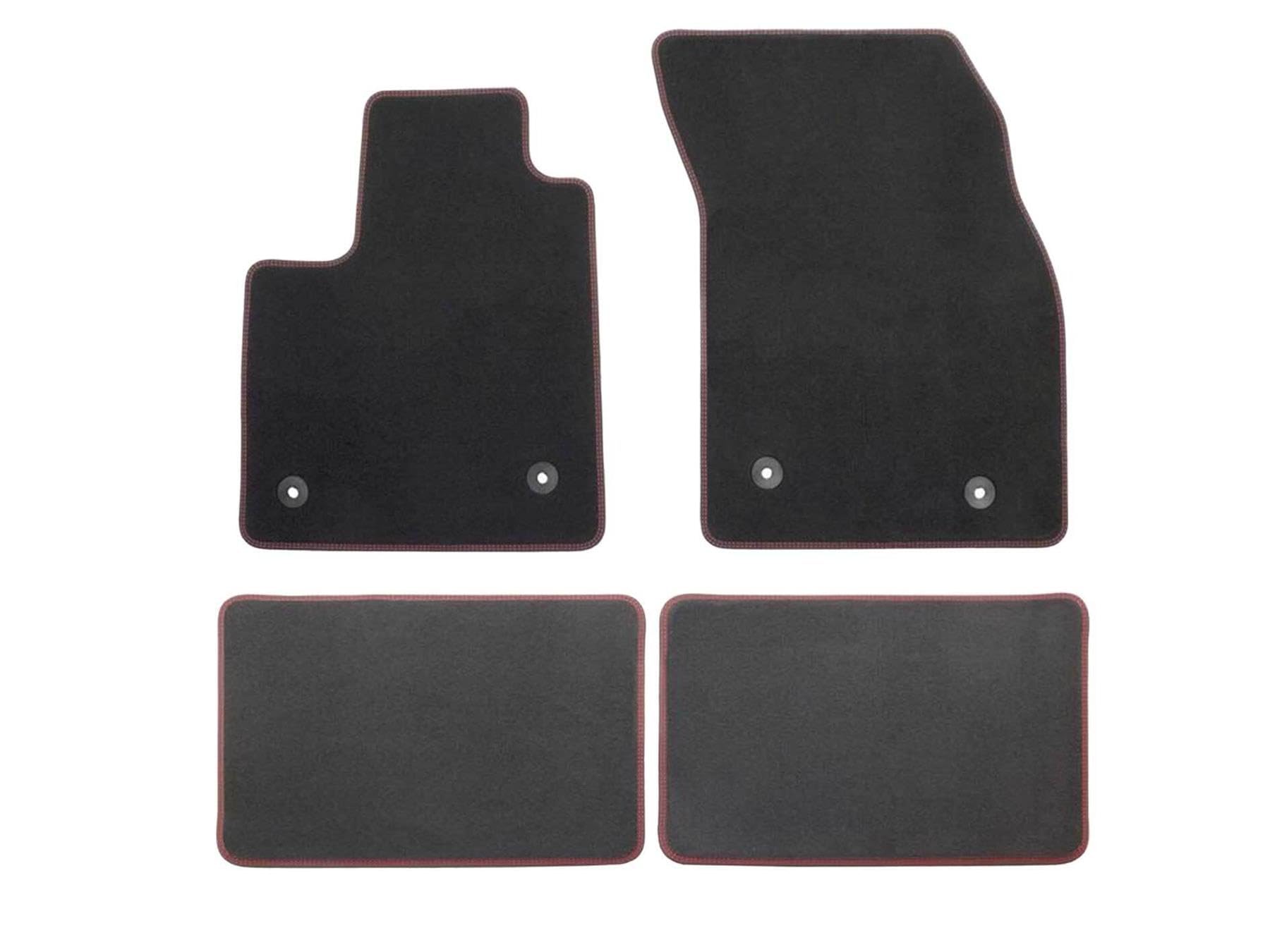 Original Ford Focus 2018-2021 Velours-Teppichfußmatten für Vorne und Hinten in schwarz mit roter Naht 2399655-2399669 Original Ford Focus 2018-2021 Velours-Teppichfußmatten für Vorne und Hinten in schwarz mit roter Naht 2399655-2399669 von Ford