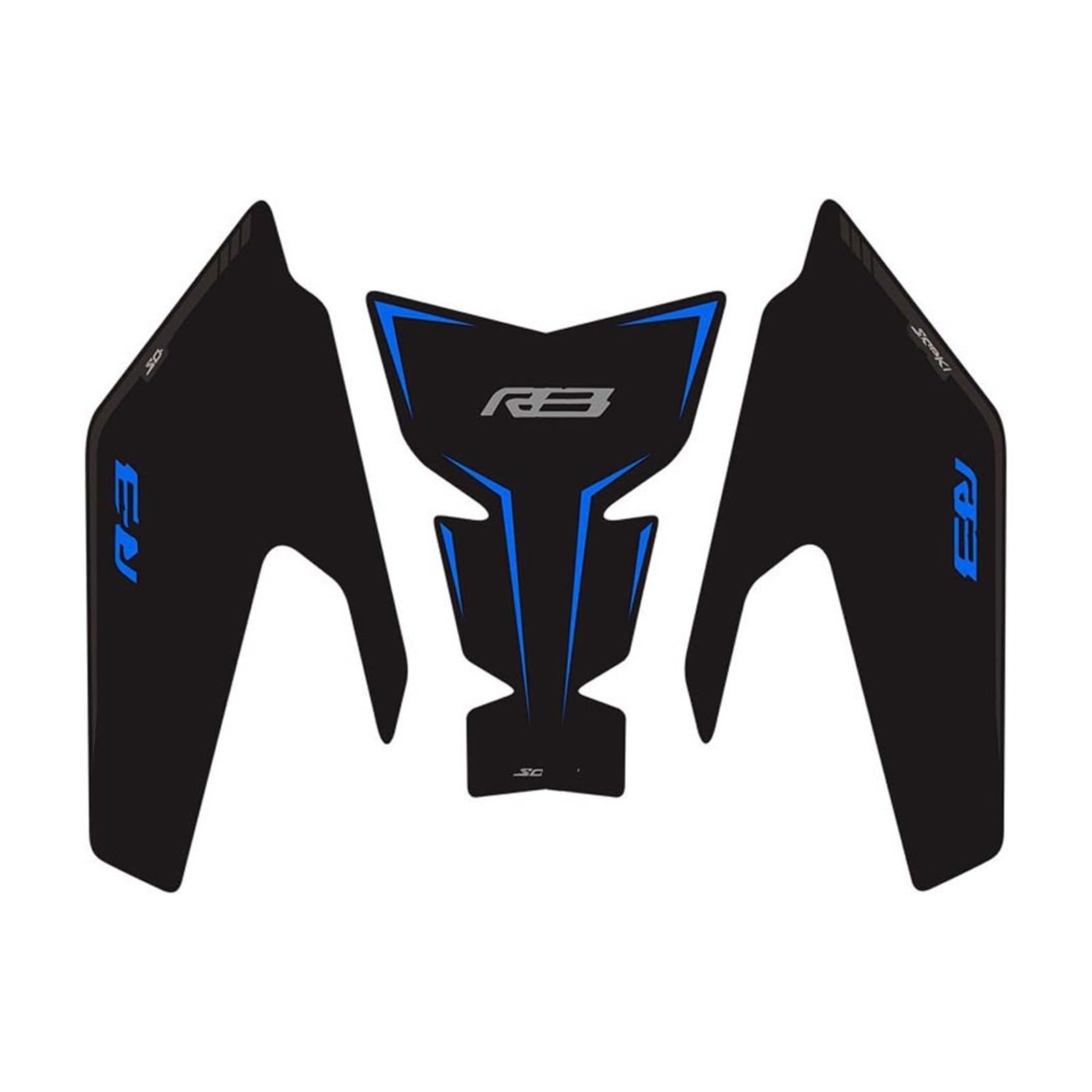 Kraftstofftankpad Gas FÜR FÜR R3 2019-2024 2023 Motorrad Anti Slip Kraftstoff Tank Pad Schutz Aufkleber Decals Zubehör Abdeckung Aufkleber(Multi-colored3) von ForgUe