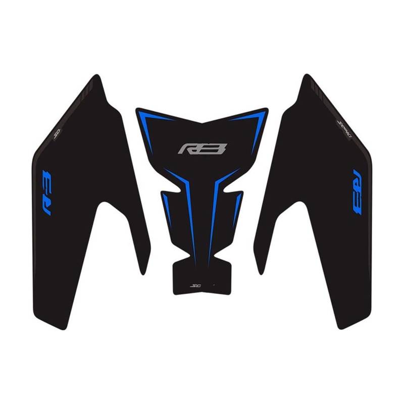 Kraftstofftankpad Gas FÜR FÜR R3 2019-2024 2023 Motorrad Anti Slip Kraftstoff Tank Pad Schutz Aufkleber Decals Zubehör Abdeckung Aufkleber(Multi-colored3) von ForgUe